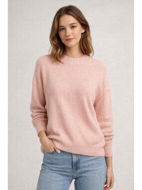 Everlane The Cocoon Crew in Plush Cotton Pink Sweater Size M Comfy Casual